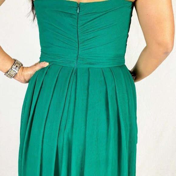 Badgley Mischka Green Chiffon Strapless Dress $850 - Picture 6 of 8